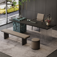 Table basse rectangulaire moderne de luxe avec service à thé chinois Kung Fu pour la maison, le bureau, la salle de réception ou le salon