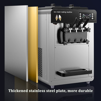 Offres Spéciales professionnel Commercial 25L/H grande sortie Machine à crème glacée fabricant automatique 3 saveur doux servir Machine à crème glacée