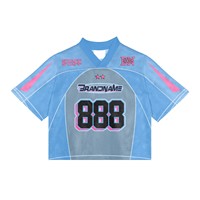 Articles de mode pour jeunes, t-shirts de football vintage, impression par transfert par sublimation de luxe, jersey de football américain décontracté surdimensionné en maille