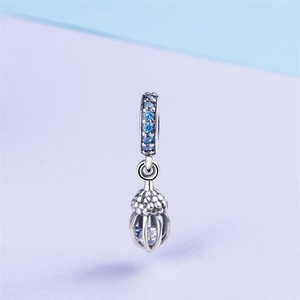 S925 del encanto de la plata esterlina de la avellana con cuentas de Color la pulsera colgante del collar del encanto - Product Image 2