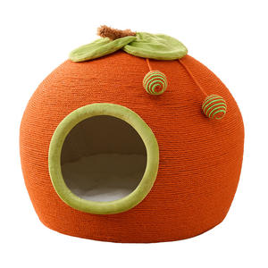 Cama para Gatos de Invierno Totalmente Cerrada, Tipo Domo de Sisal, Resistente a Arañazos, para Uso en Interiores - Product Image 1