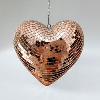 Bola de Discoteca Chuang De con Forma de Corazón, Decoración de Espejo Brillante para Bodas, Regalo de San Valentín, Decoración Colgante para el Hogar