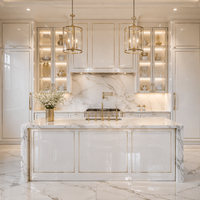 Fabricant Aige, armoires de cuisine sur mesure pour projet de villa