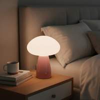 Lampe de table LED de chevet pour chambre à coucher, style nordique, verre Bauhaus, contrôle tactile, sans fil, lumière de lecture nocturne DC