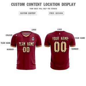 カスタム クリムゾン クラシック ストライプ パーソナライズド サッカー トップス/セット ジャージ - Product Image 4
