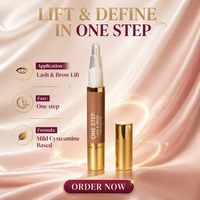 Kit DIY Semipermanente para Lifting de Pestañas y Cejas con Loción Vegana sin Olor a Cisteamina de un Solo Paso, Etiqueta Personalizada