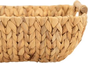 Hand Woven Small Circular Paper Rope Storage <b>Basket</b> with Wooden Handle Eco-Friendly Folding Design - Product Image 6