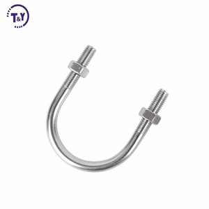 2 Inch 3 Inch Long Stainless Steel 304 Pipe Clamps U Bolt Zinc Suspension <strong>Ubolt</strong> for Automatic, Wire Rope Fixing, Boat Trailers - Product Image 1