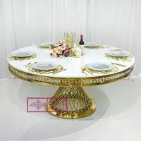 Conjunto de mesa de comedor con patas de nido de acero inoxidable, elegante, redondo, blanco brillante, mdf