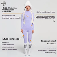 Sous-vêtements thermiques sans couture ajustés taille européenne pour le cyclisme en extérieur, tenue de base longue fonctionnelle pour l'entraînement et le sport