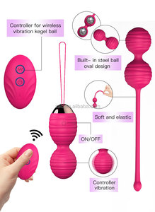 Set bola Kegel pengencang otot Vagina, Vibrator Remote nirkabel Stimulator umpan balik biopelatih latihan lantai panggul - Product Image 4