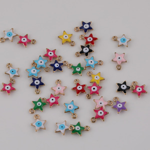 Colgante de aleación Estrella Ojo Turco, Fornituras de joyería DIY para la fabricación de pulseras y collares, Accesorios multicolor de tamaño pequeño - Product Image 5