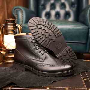 Bottes montantes pour hommes en cuir avec doublure en velours - Product Image 5