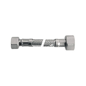 Manguera Flexible Trenzada de Acero Inoxidable Lux de 10 cm con Teflón y Junta FF 1/2 X 1/2 para Inodoros y Fontanería - Product Image 1