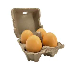 Disposable packing boxes packing plastic chicken fresh egg holder customized 4 cells paper egg tray egg cartons