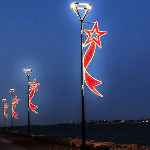 Decorazioni commerciali Pole Light OEM personalizzato natale vacanze Street Motif Light