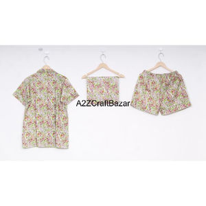 เดรสแม็กซี่ผ้าฝ้ายอินเดียสำหรับผู้หญิงชุดเดรสราตรีพิมพ์ลายดอกไม้แบบลำลองมีกระดุมไซส์ใหญ่พิเศษสำหรับใส่ในฤดูร้อน - Product Image 3