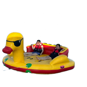 Barco de esquí acuático remolcable flotante, tubo de mosca inflable para juegos de deportes acuáticos, barco de pato, juegos acuáticos - Product Image 4