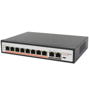 Fabricación 8-Ort ORT Power Oever ther, ternet nngestionado OE Sbruja con 2 Rj45 Gigabit uplink