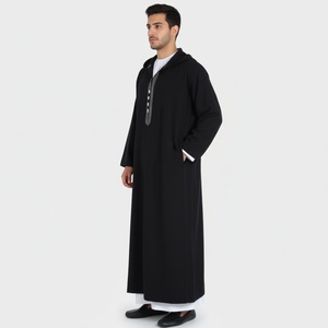 <span class=keywords><strong>Djellaba</strong></span> islamique saoudienne personnalisable pour homme, épaisse et chaude, avec capuche en chamois et filet à cheveux, idéale pour l'hiver - Product Image 4