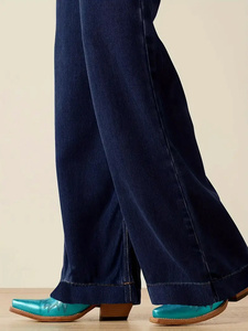 Femmes <span class=keywords><strong>Vintage</strong></span> grande taille coupe ajustée jambe droite hanche ascenseur jambe large Style américain jean décontracté à la mode jambe allongement - Product Image 4