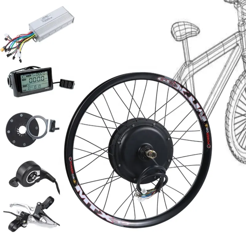 Listrik 1500 Watt Sepeda Motor Hub Motor Ebike Percakapan Kit dengan Lcd Display 48V 1500 W