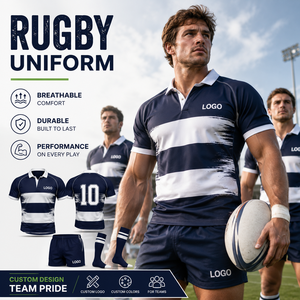 Custom Rugby Uniforms Set 100% Polyester Breathable Team Jersey Shorts <b>Socks</b> Sublimation OEM ODM Wholesale Club Wear - Product Image 1