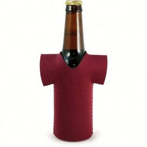 Manchon isotherme en néoprène pour canette de bière, modèle T-shirt, vierge, fin, tricoté, pour sublimation, avec logo personnalisé - Product Image 2