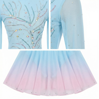 Robe de danse pour patinage artistique pour femmes et filles, tenue de performance pour patinage sur glace, costumes de ballet avec strass pour compétition