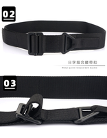 Vente en gros de ceinture d'entraînement tactique en nylon pour hommes de 43mm avec anneau en D triangulaire ceinture de gréement ceinture de toile tactique