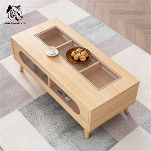 factory made cheap price customized in stock ready to ship coffee table modern design living room furniture <b>wood</b> cafe table - Product Image 5