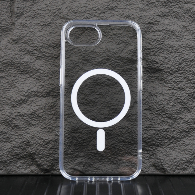2025 PC+TPU Hybrid Crystal Clear 4 Corners Air Cushion Protective Magnet Phone Case for iPhone 16e SE 4 16 Pro Max