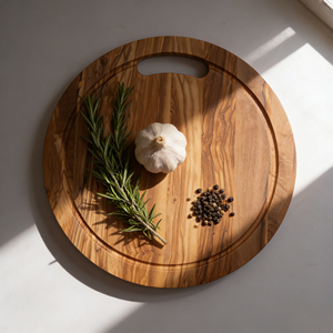 <span class=keywords><strong>Planche</strong></span> à découper ronde pour olives avec rainure et poignée encastrée - Product Image 6
