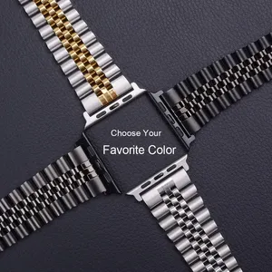 Cinturini per orologi solidi in acciaio inossidabile per Smart <span class=keywords><strong>Watch</strong></span> con bracciale con chiusura a farfalla per <span class=keywords><strong>Apple</strong></span> Series 8/7/6/<span class=keywords><strong>SE</strong></span>/5/4 - Product Image 5