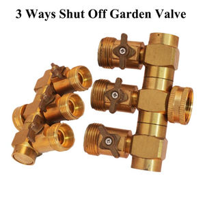 صمام حديقة نحاسي ثلاثي الاتجاهات للإغلاق من Yod، خدمة تصنيع دقيقة بالتحكم الرقمي بالحاسوب، موصل 3/4 بوصة GHT معتمد من NSF ANSI 61 UL - Product Image 2