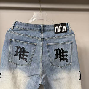Men's Clothing Jeans <b>Top</b> Quality Luxury Mixed EMOTIONS Jeans Vintage Hand Drawn <b>Graffiti</b> Printed Knife Cutting Casual Pant Jeans - Product Image 4