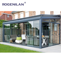 Rogenilan al aire libre aislamiento térmico jardín casa de cristal Sunroom casa comercial de aluminio doble vidrio Solarium