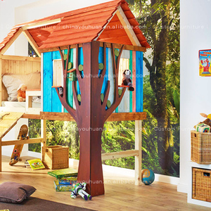 <span class=keywords><strong>Lit</strong></span> cabane Secret Base personnalisé en bois massif, <span class=keywords><strong>lit</strong></span> surélevé créatif pour enfants, maisonnette de jeu de type loft - Product Image 4