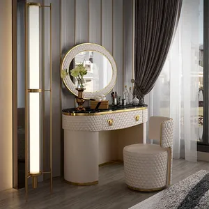 클래식 럭셔리 메이크업 드레싱 세트 테이블 디자인 현대 거울 서랍 드레싱 테이블 이탈리아 가구