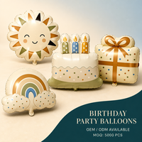 Ballons en aluminium en gros pour anniversaire, motifs dessin animé, gâteau, soleil, boîte cadeau, nuages, pour fête d'anniversaire d'enfants