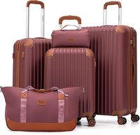 Ensemble de Bagages de Voyage Assortis en ABS Rigide Durable avec Roues Pivotantes, Valises Trolley Pratiques pour un Voyage Facile
