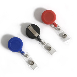 Custom Plastic Round ID Card Name Badge Holder Retractable 65cm Length Pull <b>Nurse</b> Badge Reel Keychain With Clip - Product Image 2