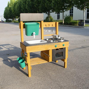 Cocina de Madera para Jugar al Aire Libre y Juego de Comida con Accesorios para Niños de 3 Años en Adelante, para Jugar a la Cocina de Barro - Product Image 2