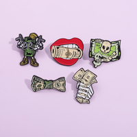 Broches en émail créatives sur le thème de la collection de dollars américains et de billets de banque de dessin animé, badges de revers pour sacs à dos, bijoux amusants pour cadeau