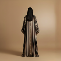 Abaya en Laine Brodé de Paillettes Cousues à la Main Nouvelle Collection 2026 Vente en Gros Dubaï Luxe Mode Modeste Personnalisée Musulmane Respirante 22