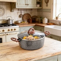 3. Casserole en pierre Maifan |   Nettoyage facile |   Poignées doubles |   Compatible avec tous les types de cuisinières