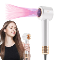 Sèche-cheveux ionique professionnel 2026 haute vitesse, léger, blanc et doré, luxe, séchage rapide et soin des cheveux pour hôtels et usage domestique
