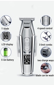 Tagliacapelli Kemei Barber 5027 con Display LCD, Rifinitore per <span class=keywords><strong>Barba</strong></span> e Capelli a 0mm per Uomo, Macchina Elettrica per Taglio Fai-da-Te - Product Image 2