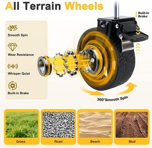 आउटडोर फोल्डेबल वैगन कार्ट भारी शुल्क कार्बन स्टील उपयोगिता वैगन कार्ट सभी-इलाके 360 स्विवेल ब्रेक पोर्टेबल हल्के - Product Image 5