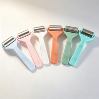 Rouleau de massage facial portable en acier inoxydable pour rafraîchir la peau, outil de soin de la peau à domicile